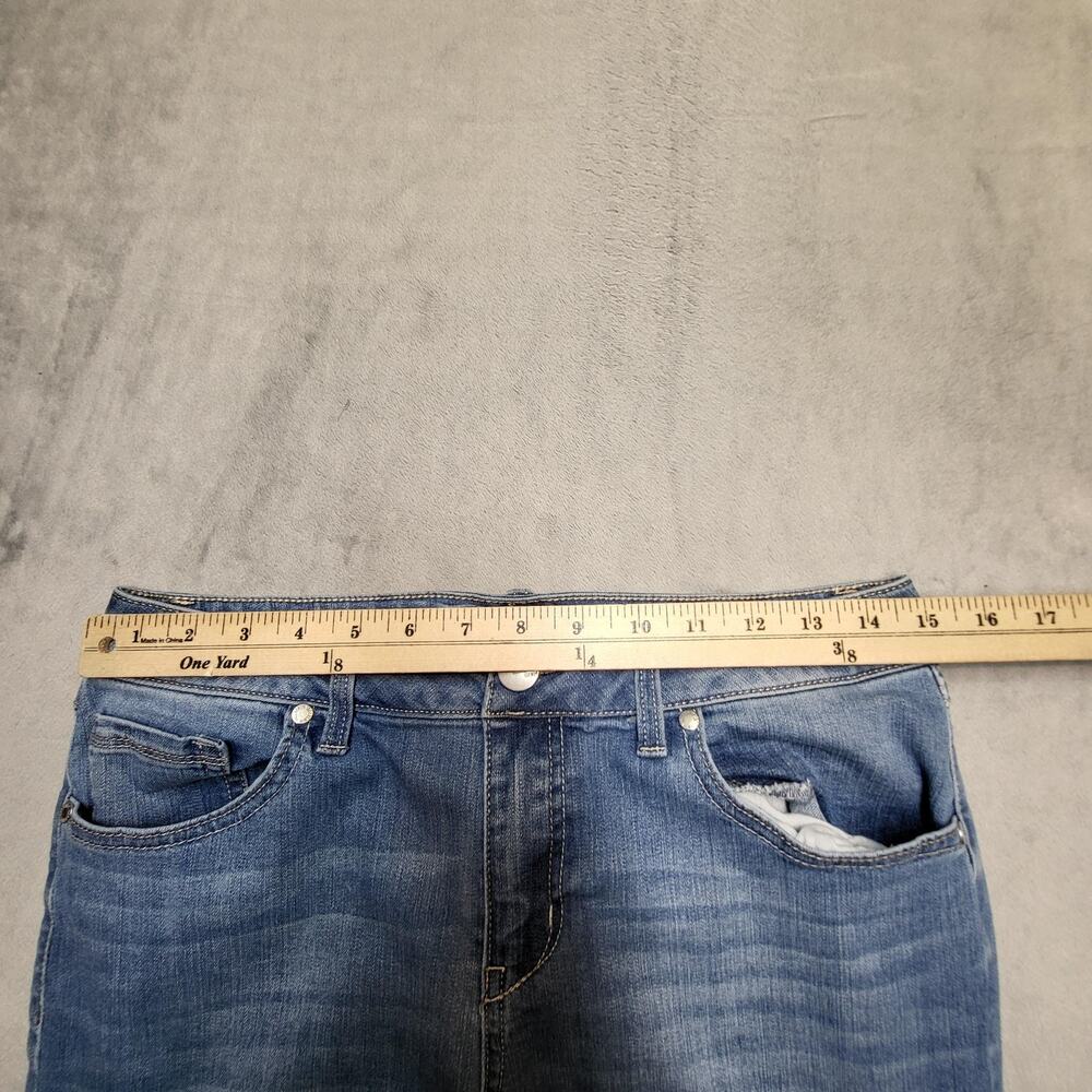 1822 Denim Jeans‎ Womens 10 Blue Light Wash Straight Fringe Distressed Stretch - Picture 8 of 10